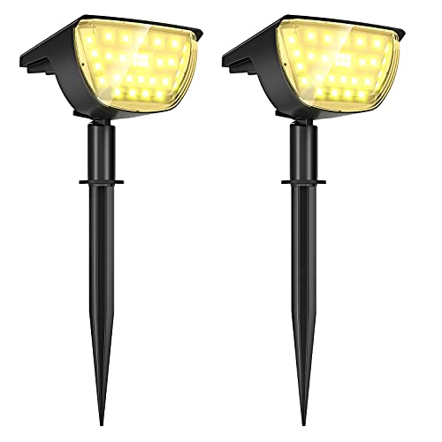Produktbild: Jior solarlampen außen, solarstrahler garten, led solar beleuchtung, ip65 wasserdicht, 3 modi, 2 stück warmweiß