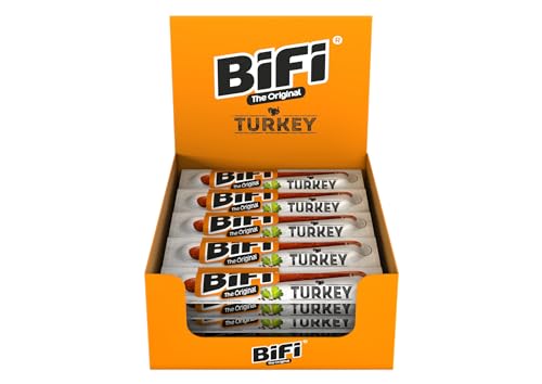 BiFi Turkey Sticks 24er Pack - puten wurst snack, luftgetrocknet, mit pfeffer, knoblauch