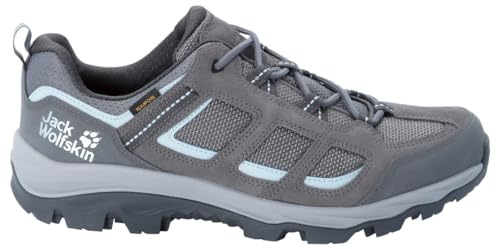 jack wolfskin outdoorschuhe damen vojo 3 texapore low, tarmac grey light blue, 43 eu