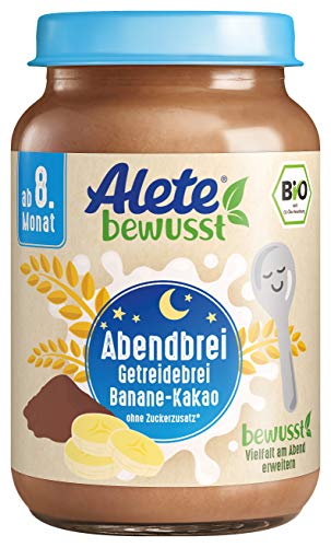 alete bio abendbrei getreidebrei banane kakao ab 8 monate 6 x 190 g