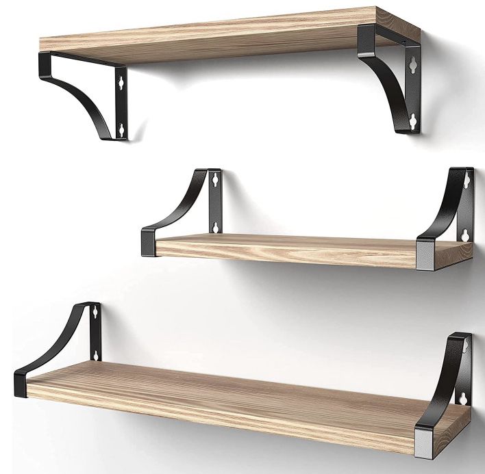 rustikale wandregale aus holz und metall - 3er set für 11,99 (statt 18)
