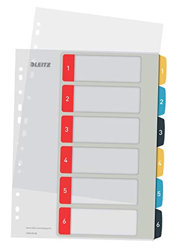 leitz cosy index a4 1-6 beschriftbar, robust, mehrfarbig, 12460000