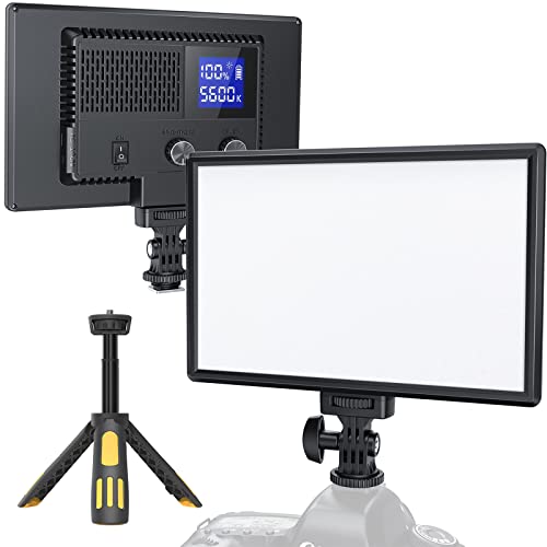 raleno led kamera video light mit akku, dimmbar 3200-5600k, cr95+, ultra dünn