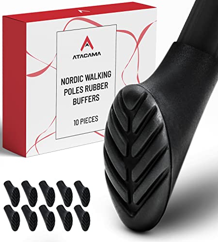 Atacama Nordic Walking Poles Gummipuffer, Packung mit 10, für Asphalt, passend für alle Wanderstöcke und Trekkingstöcke