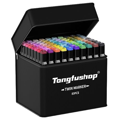 marker set tongfushop mit schwarzer tragetasche und 2 geschenkstiften