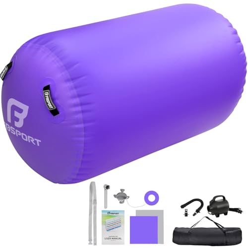 fbSport air roll aufblasbar 100/120cm yoga gymnastik zylinder fitness matte tragetasche