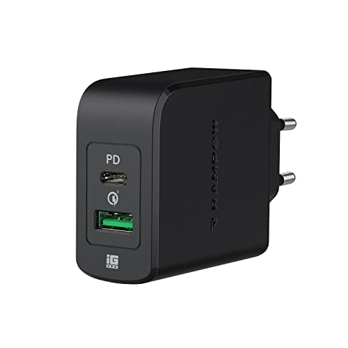 Produktbild: rampow usb c ladegerät 36w netzteil power delivery für iphone 16/15/samsung s23