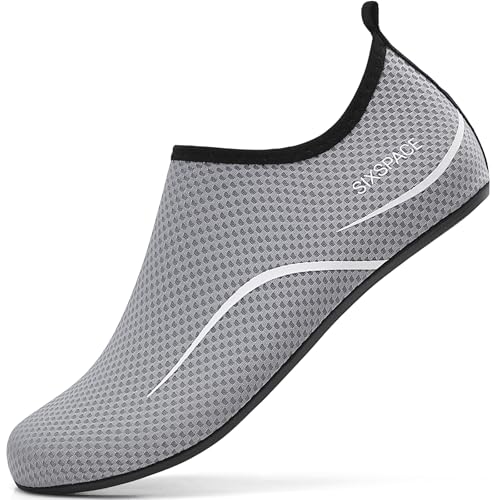 Sixspace badeschuhe für damen und herren, wasserschuhe, strandschuhe grau 34 eu