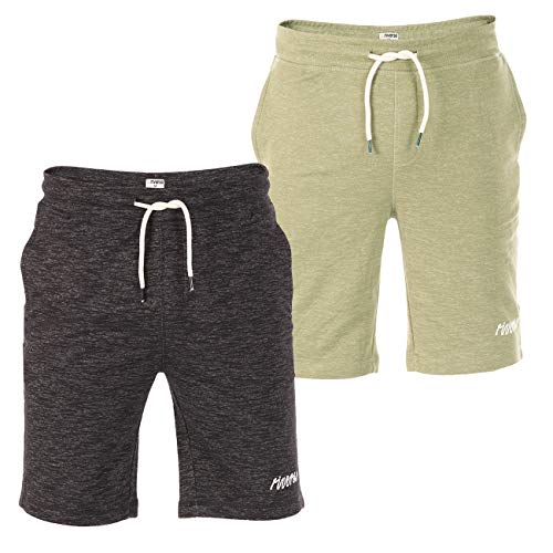 riverso kurze hosen herren sport shorts mit taschen bermuda set 2er pack schwarz oliv