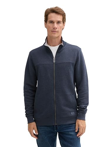 tom tailor herren sweatjacke stehkragen s-xxxl, grau und navy