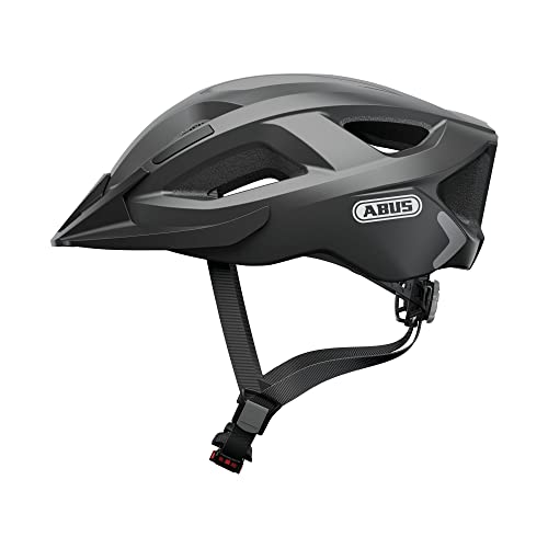 abus aduro 2.0 stadthelm, allround-fahrradhelm mit licht, sportlich, größe s, titan