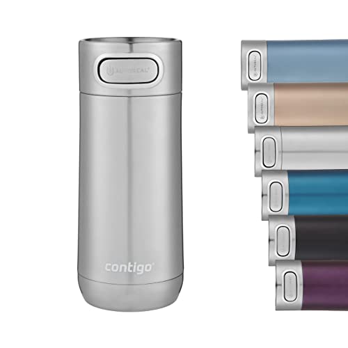 contigo luxe isolierbecher, Edelstahl reisebecher, auslaufsicher, 360 ml, spülmaschinenfest