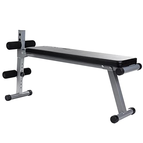Produktbild: hantelbank klappbar verstellbar flach negativ mit beinfixierung bis 120 kg stahl rot schwarz von scsports