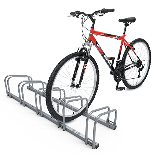 vounot fahrradständer für 5 räder, wand- und bodenmontage, silber