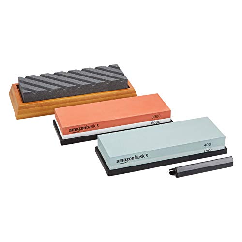 Messerschärfstein-Set 400/1000 & 3000/8000, Abflachungsstein, 22.5 x 15.2 x 7.3 cm
