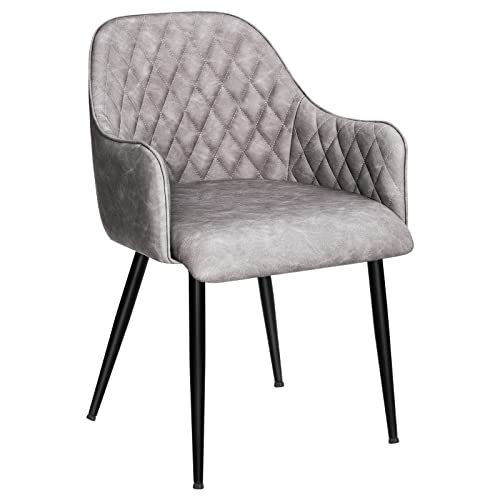 esszimmerstuhl SONGMICS grau mit armlehnen und polster, vintage, bis 110 kg