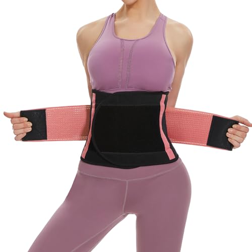 sihohan bauchweggürtel, fitnessgürtel taillentrimmer für herren und damen, rosa, XXL
