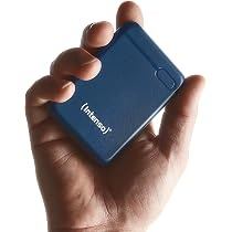 Intenso Powerbank XS5000, 5000 mAh, USB-C, USB-A, microUSB, Blau, für iPhone & Smartphone