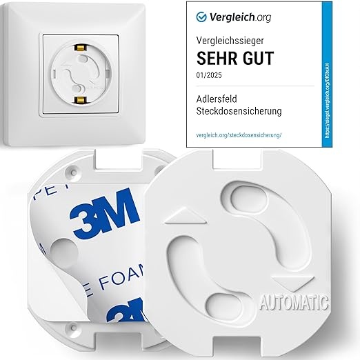 adlersfeld steckdosen kindersicherung 20x mit drehmechanik weiß für babys und kleinkinder