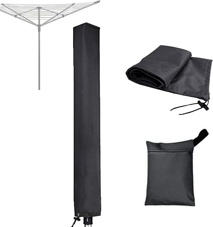 Wäschespinne Abdeckung 16x16x165cm Wasserdicht 600D Oxford Schwarz DH12002EU