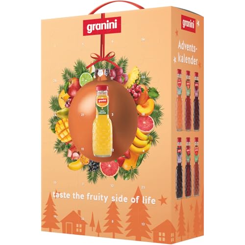 adventskalender granini mit leckeren säften und fruchtsäften für weihnachten