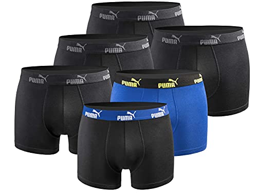 puma herren boxershorts 6er pack schwarz-blau-gelb gr. m limited statement edition