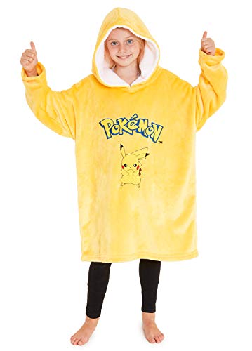 pokemon hoodie jungen oversize fleece decke mit ärmeln und kapuze, pikachu