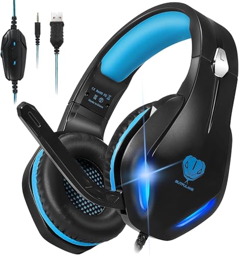 stynice gaming headset mit mikrofon für xbox, ps4, ps5, pc, nintendo switch - kabel, noise cancelling