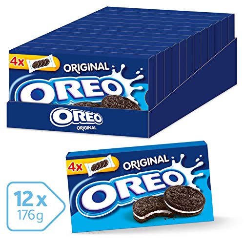 oreo original doppelkeks 12 x 176g, knuspriger kakao mit crme-füllung