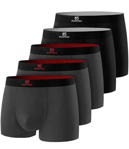 gleestore boxershorts herren 5er pack modal unterwäsche hipster 3 dunkelgrau 2 schwarz m