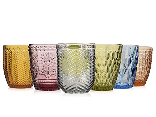 Sänger Trinkgläser Set Porto, 6-teilig, 310 ml, Mehrfarbig, einzigartiger Schliff