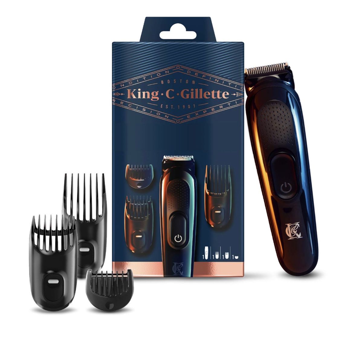 Produktbild: king c. gillette kabelloser barttrimmer mit 3 aufsätzen für 22,98