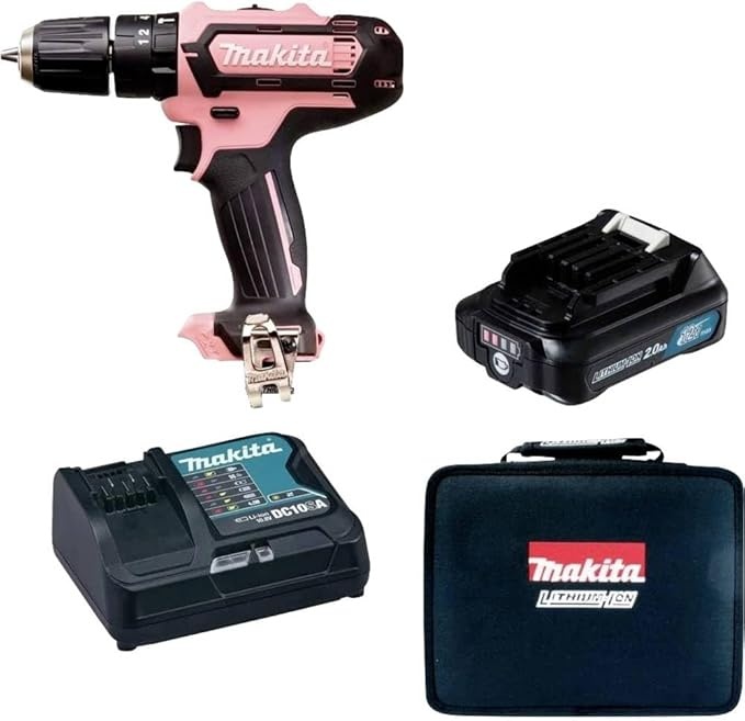 makita hp333dsap1 12v schlagbohrschrauber 2.0ah li-ion akku koffer rosa