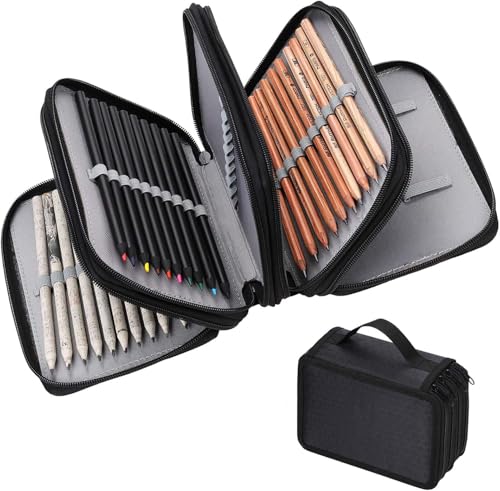 72 stiftehalter, stifttasche mit reißverschluss, tragbar, für kunst, büro, schule
