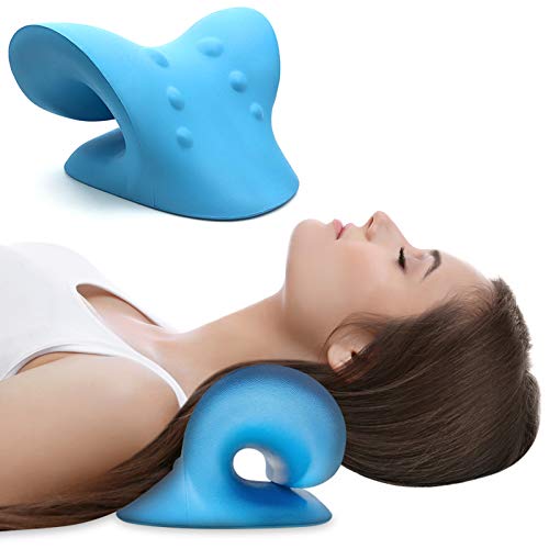 Produktbild: nackenstrecker anzorhal - orthopädisch für nackenschmerzen, kopfschmerzen, schulter- und rückenschmerzen, blau