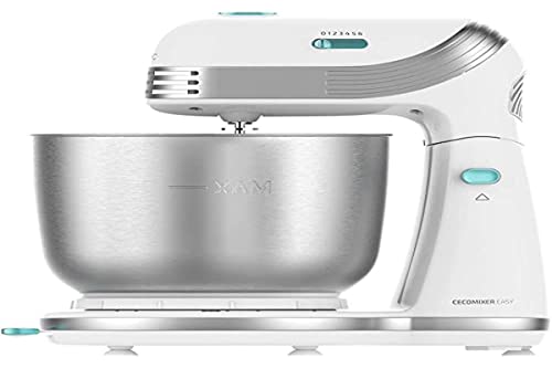 cocotec rührgerät und knetmaschine cecomixer easy white 250 w 6 geschwindigkeiten 3 l inox