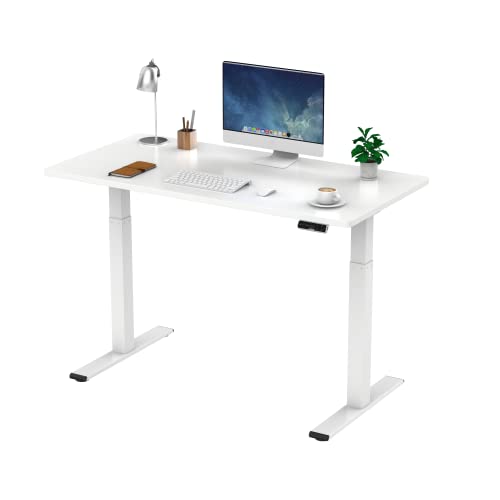 sanodesk elektrisch höhenverstellbarer schreibtisch 120x60 cm weiß mit kollisionsschutz