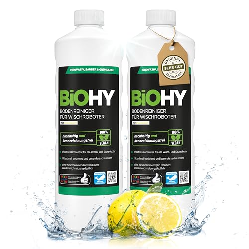 Produktbild: biOHY bodenreiniger für wischroboter 2 x 1 liter, streifenfrei, schaumarm, für alle böden