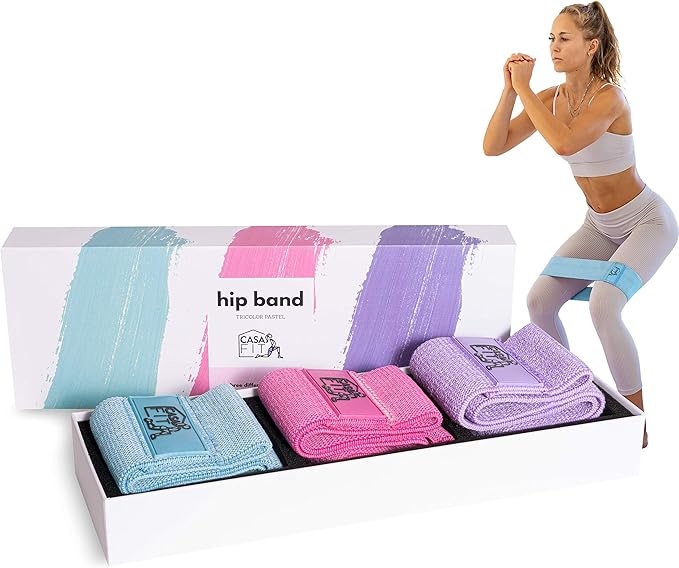 Produktbild: Casa Fit Hip Bands Set 3er - Widerstandsbänder für Beine, Po, Fitness, Pilates