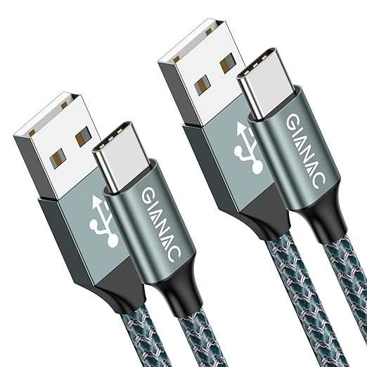 gianac usb c kabel 2m 3.1a ladekabel nylon für samsung huawei sony smartphone