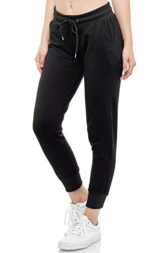Smith & Solo Damen Jogginghose Baumwolle Slim Fit High Waist Sporthose Laufhosen