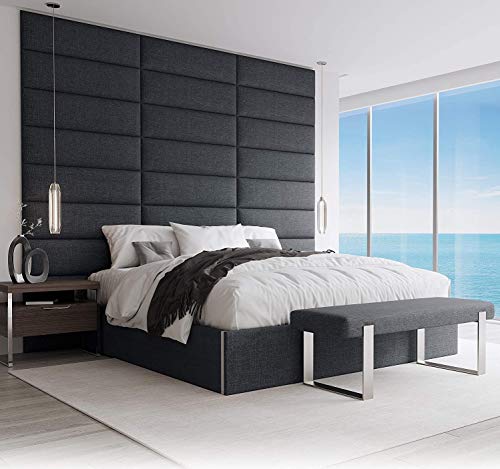 Produktbild: VANT gepolsterte kopfteile, wandpaneele, pack von 4, für könig zwilling bett, denim blau
