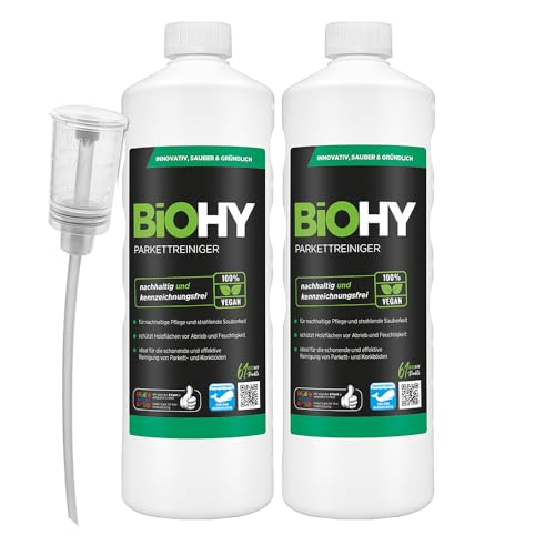 BiOHY Parkettreiniger Konzentrat 2 x 1 L für versiegeltes & geöltes Parkett