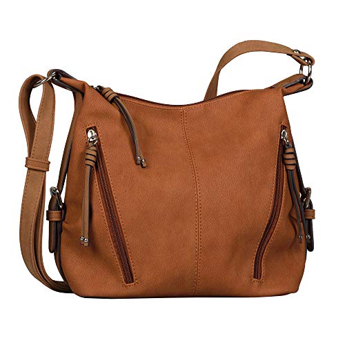 tom tailor caia umhängetasche damen cognac braun crossbody bag mittelgroß