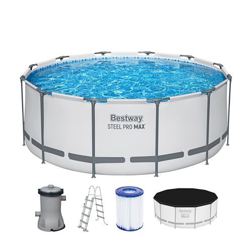 bestway steel pro max pool rund 122 cm lichtgrau grau