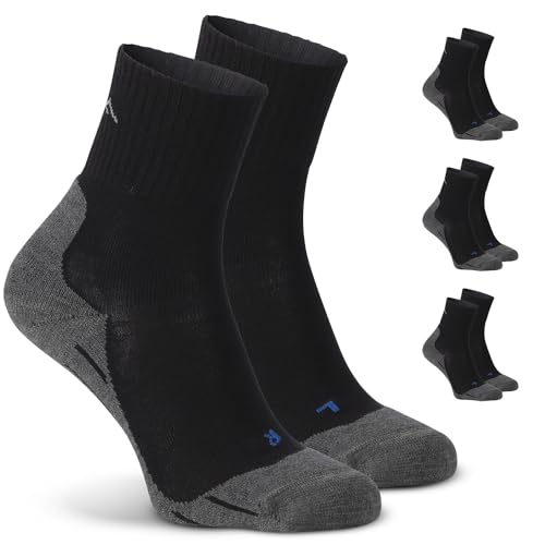 gipfelsport wandersocken merinowolle trekking socken herren damen schwarz 3x paar größe 45-47