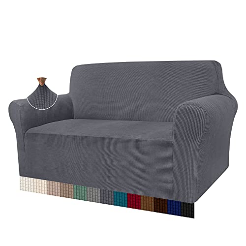 granbest sofabezug grau elastisch jacquard für 2-sitzer sofa hundeschutz wohnzimmer