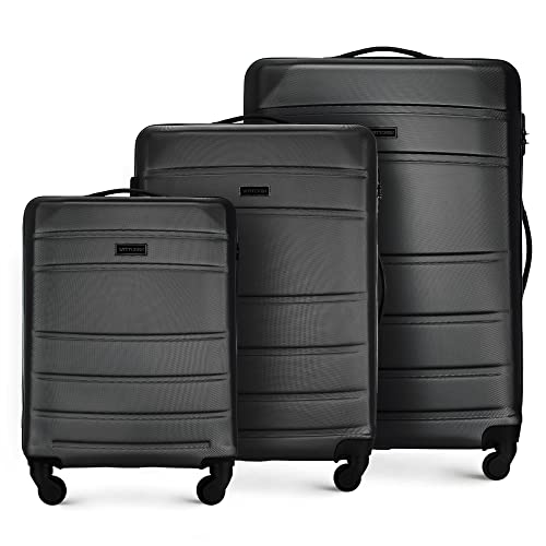 wittchen koffer set 3tlg hartschalen trolley koffer 4 rollen schwarz reisekoffer
