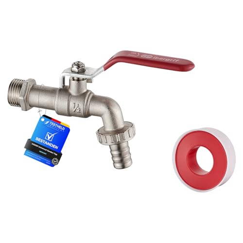 Ibergrif Wasserhahn 1/2 Zoll mit Gartenschlauchadapter, frostsicher -10, resistent 120