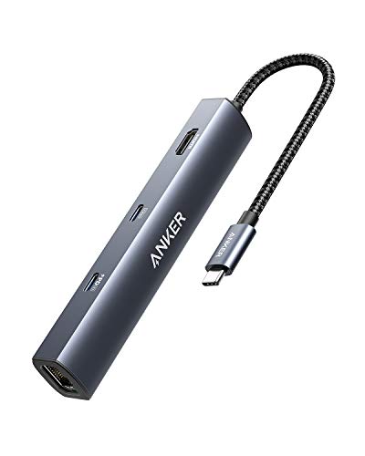 Anker Ethernet Adapter 6-in-1 mit 65W PD, 4K HDMI, 1Gbps, 2x USB 3.0, kompatibel mit MacBook, iPad Pro